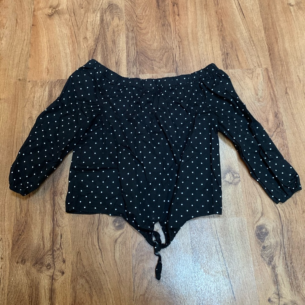 Black & White Off The Shoulder Top
